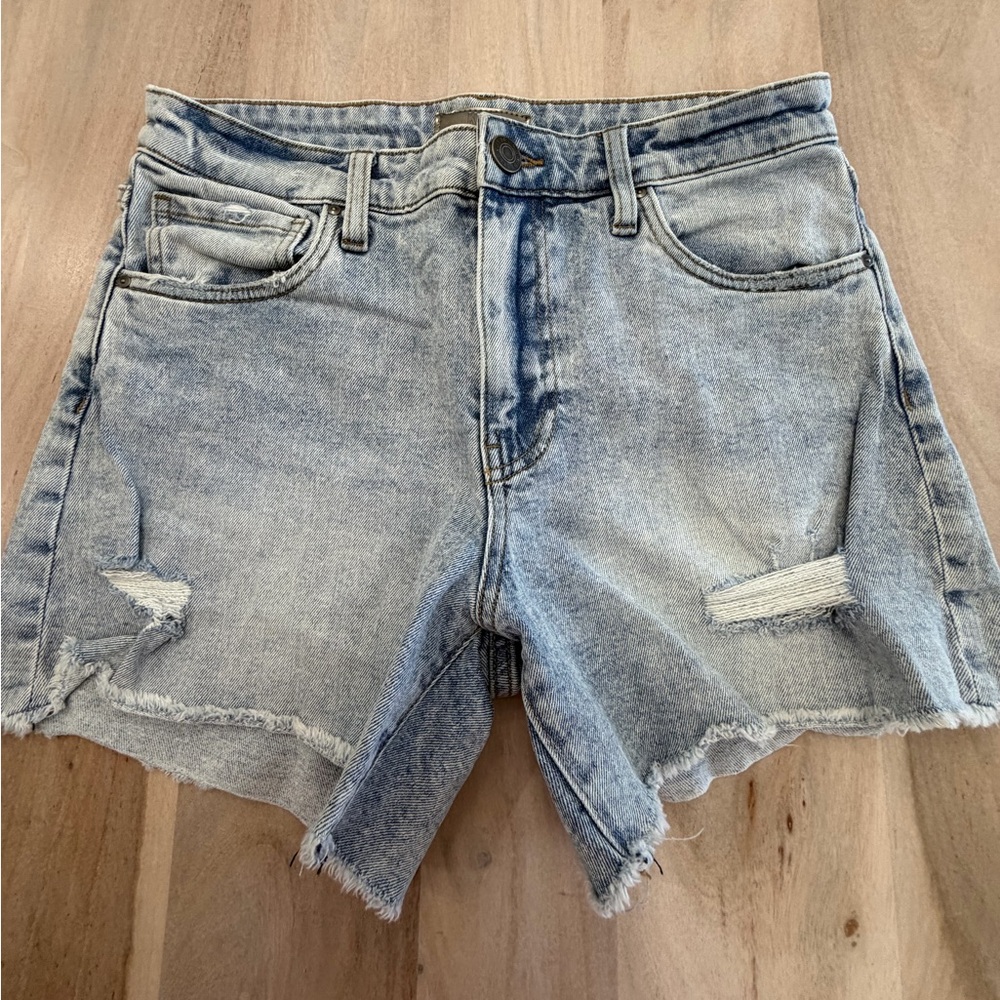 Kut From the Kloth Jane High Rise Long Cutoff Jean Shorts Deep Vintage Sz 0